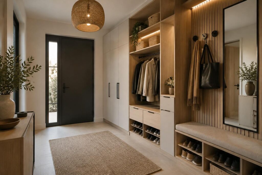 optimisez votre vestiaire d’entrée grâce à nos astuces pour aménager penderie et dressing, gagner de la place et ranger vêtements et accessoires.