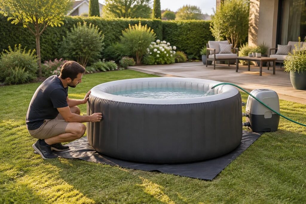 découvrez comment installer un spa gonflable dans votre jardin : choix de l’emplacement, préparation du sol, raccordements et conseils d’entretien.