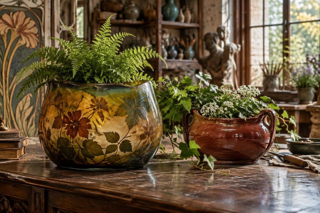 découvrez l’histoire des jardinières d’émile gallé et d’émile henry, leurs styles emblématiques et les détails qui font leur charme.