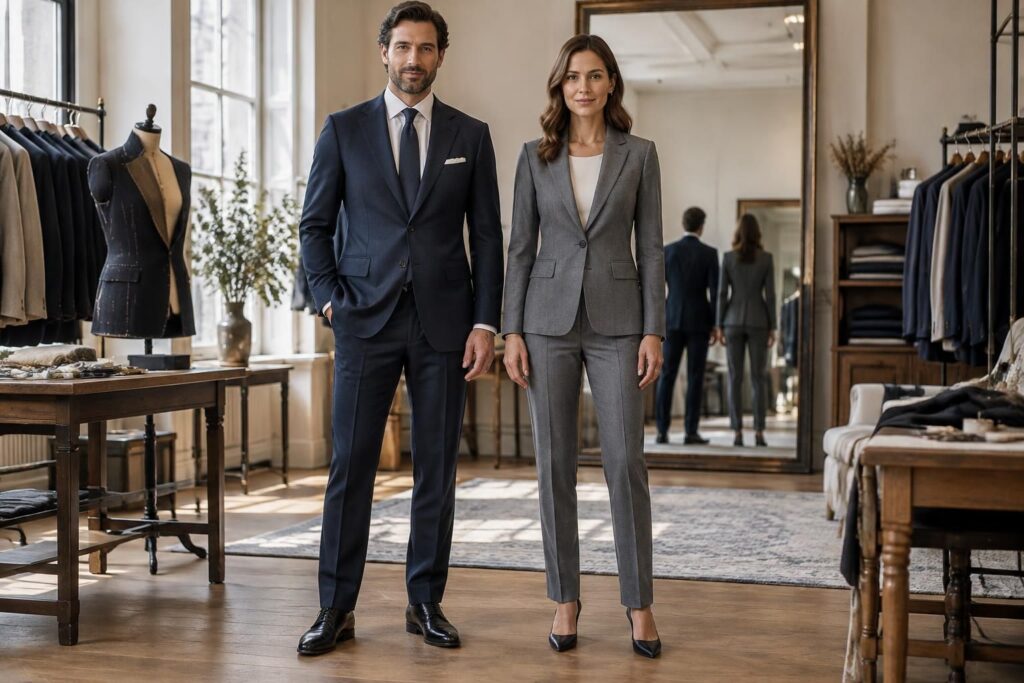 découvrez comment choisir la longueur idéale de veste de costume, pour homme ou femme, et trouver une coupe élégante adaptée à votre silhouette.